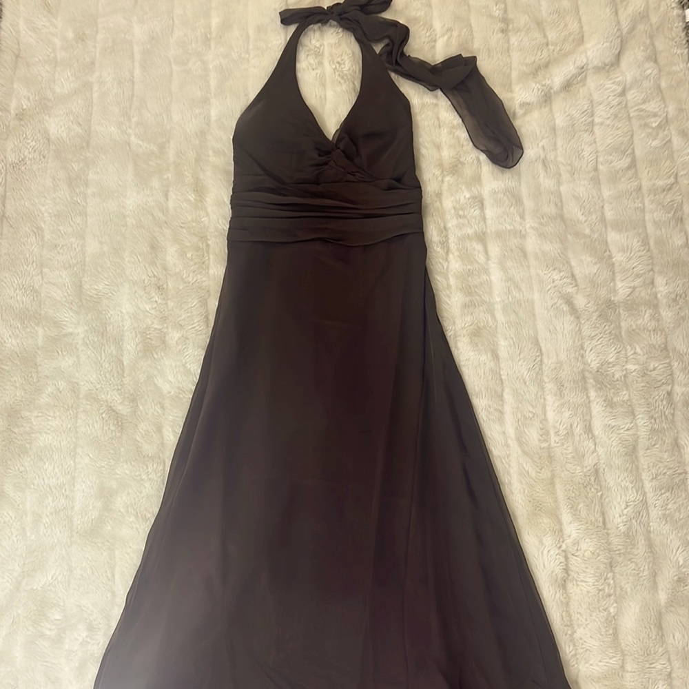 Brown long gown dress